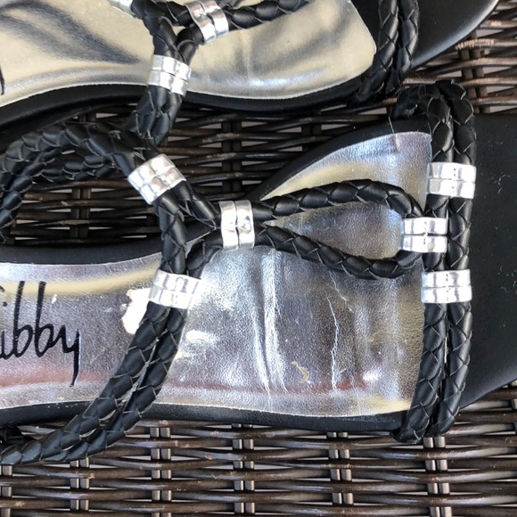 Sam & Libby women’s black&silver slip on sandals - Picture 2 of 8